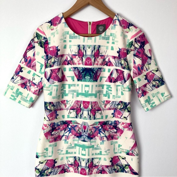 Vince Camuto Floral Abstract Knit Dress - Picture 4 of 11